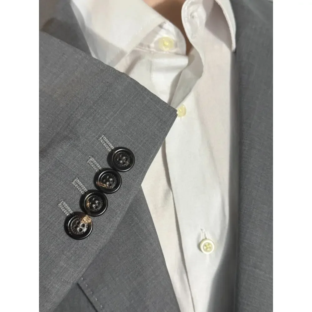Brunello Cucinelli Gray Wool Silk Blazer Sportcoat 50R 40R EUC Unstructured
